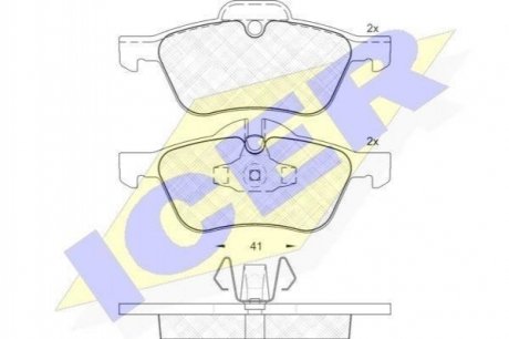 Колодки гальмівні (передні) Mini Cooper/One 01-08 ICER 181434