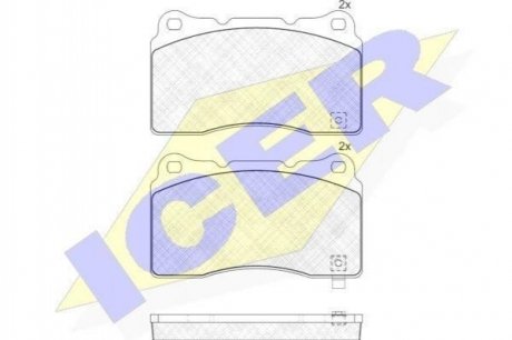 Колодки гальмівні (передні/задні) Honda Civic 12-/Mitsubishi Lancer 95-/Subaru Impreza 99- ICER 181585
