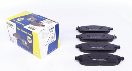 Колодки гальмівні (передні) Jeep Grand Cherokee III/IV 04-/Commander 05-10 ICER 181713