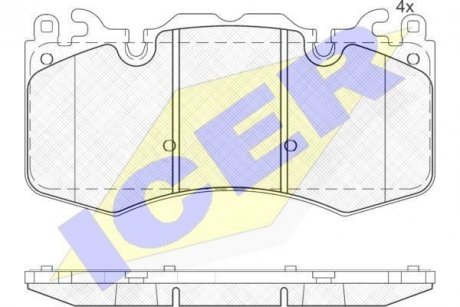 Комплект гальмівних колодок ICER 181956