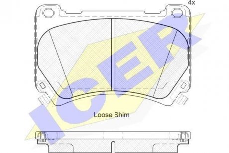 Комплект гальмівних колодок (дискових) ICER 182163