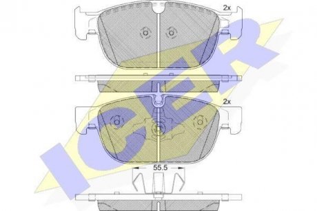 Колодки гальмівні (передні) Volvo S60/V60 18-/S90/V90/XC40/XC60 16-/XC90 14- ICER 182272