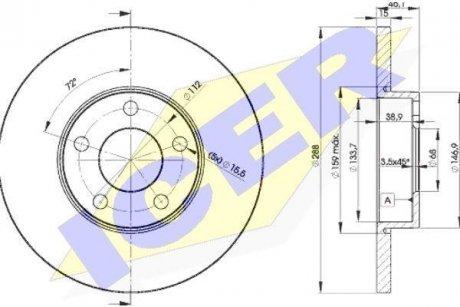 Диск гальмівний ICER 78BD4061-2