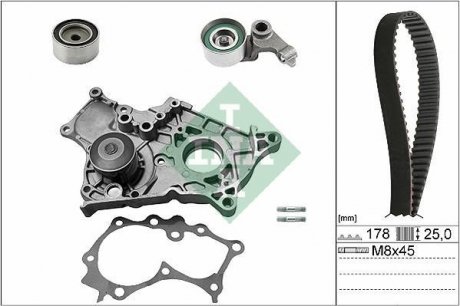 Комплект ГРМ + помпа Toyota Corolla/Avensis 2.0D 99-08 INA 530 0422 30 (фото 1)