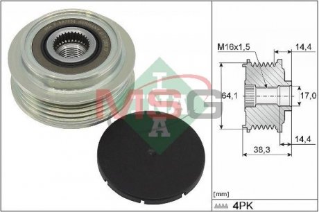 Шків генератора MB C-class (W205)/E-class (W213) 4.0 14- INA 535 0350 10