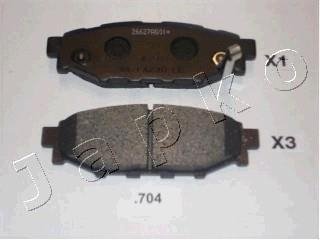 Колодки тормозные дисковые зад. Subaru Outback III, IV, Legacy IV, Impreza III, Forester III, XV, Impreza IV (07-) JAPKO 51704