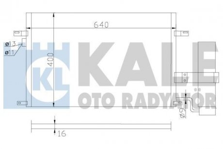 Радиатор кондиционера Chevrolet Lacetti, Nubira - Daewoo Lacetti, Nubira Condenser OTO RADYATOR Kale 377100