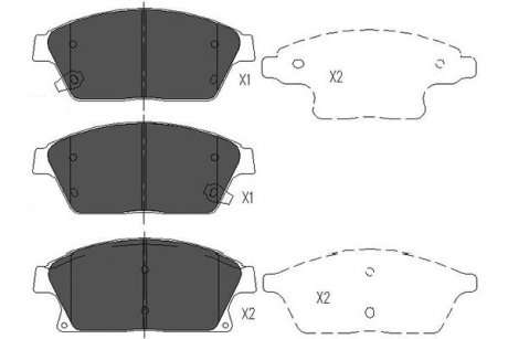 Колодки гальмівні (передні) Opel Astra 09- R16 PARTS KAVO KBP-1014