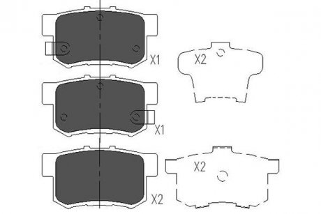 Колодки гальмівні (задні) Honda Accord IV/V/VI/Civic VI/VII/VIII 98- PARTS KAVO KBP-2009