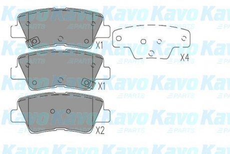 Комплект гальмівних колодок PARTS KAVO KBP-3045