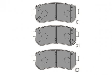 Колодки гальмівні (задні) Hyundai Tucson 15-/Sonata 05-15/ix20/ix35/Kia Cerato/Sportage/Picanto 10- PARTS KAVO KBP-3059 (фото 1)