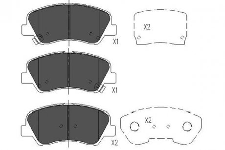 Колодки гальмівні (передні) Hyundai Accent IV 10-/ i20 14-/Kia Rio 10- PARTS KAVO KBP-4023