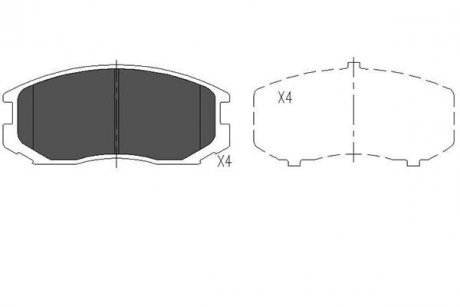 Комплект гальмівних колодок PARTS KAVO KBP-5505 (фото 1)