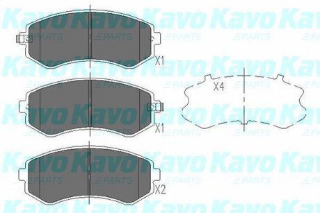 Комплект гальмівних колодок PARTS KAVO KBP-6514