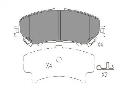 Колодки гальмівні (передні) Nissan Qashqai II/X-Trail/ Renault Kadjar 13- (141.7x60x16.8) PARTS KAVO KBP-6614