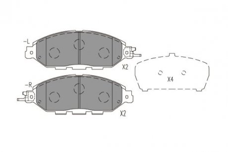 Комплект гальмівних колодок PARTS KAVO KBP-6623