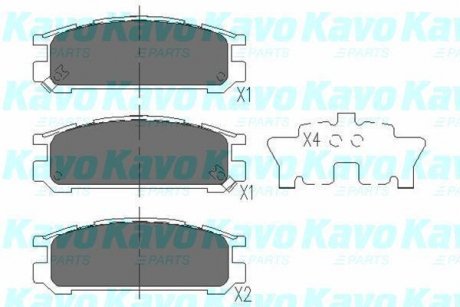 Комплект гальмівних колодок PARTS KAVO KBP-8016