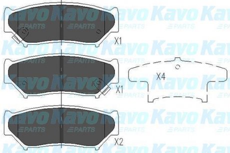 Комплект гальмівних колодок PARTS KAVO KBP-8505