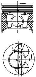 Поршень с кольцами PSA/FORD 74.2 DV4TD(8HX)/F6JA/DV4C(8HR) (KS) KOLBENSCHMIDT 40469610
