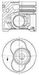 Поршень с кольцами VAG 81.01 AXD/AXE/BAC/BLJ/BLK (CYL 3-5) (KS) KOLBENSCHMIDT 41092600