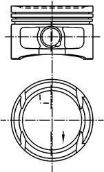 Поршень з кільцями VW 77.0 1.4 16V AFH/AFK/AKQ/AUA/BCA (вир-во KS) KOLBENSCHMIDT 99562620