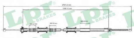 Трос стоянкового гальма FIAT Doblo 00-13 LPR C0166B