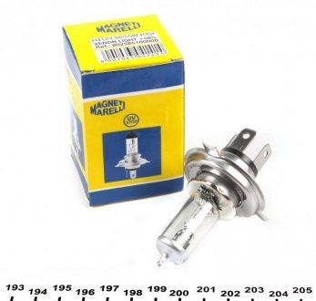 Автолампа H4 12V 60/55W P43t +50% Light MAGNETI MARELLI 002585100000