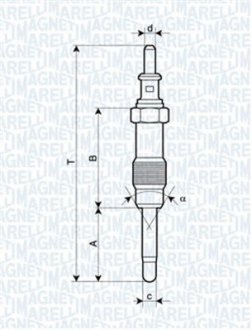 Свічка розжарювання MB Sprinter 2.9TDI OM602 96-00 MAGNETI MARELLI 062900046304