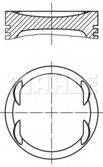 Поршень в комплекті на 1 циліндр, STD MAHLE / KNECHT 015 76 00