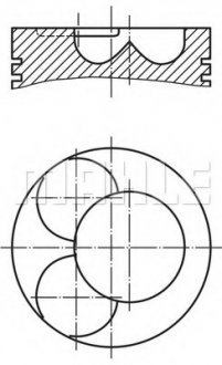 Поршень з кільцями VW 81.51 2.0TDI BPW/BMM/BMP/BSS/BWW/CBHA (CYL 1-2) (вир-во MAHLE) MAHLE / KNECHT 028 06 02