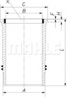 Гільза циліндра MH MAHLE / KNECHT 213 LW 00100 001