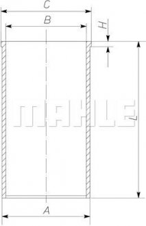 Гільза циліндра MH 227 WT 39 = MAHLE / KNECHT 227 WT 39 00 (фото 1)