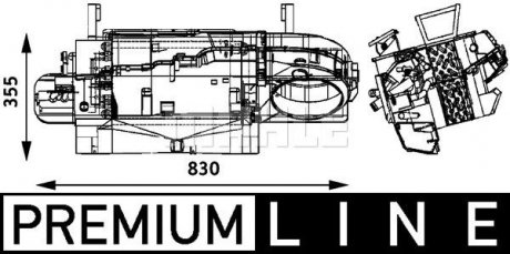 Радіатор пічки, MB ATEGO MH = 8FH 351 314-531 MAHLE / KNECHT AH 172 000P