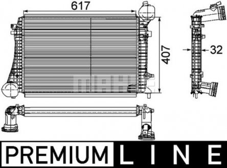 Інтеркулер AUDI A3 VW GOLF PASSAT MAHLE / KNECHT CI 166 000P