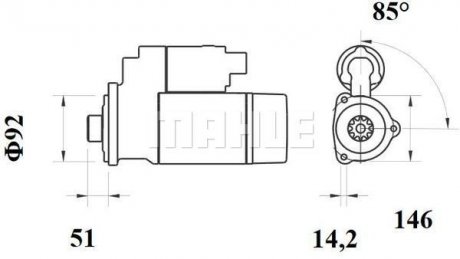 Стартер MAHLE / KNECHT MS 754