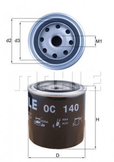 Фильтр масляный двигателя NISSAN SUNNY (Knecht-Mahle) MAHLE / KNECHT OC140