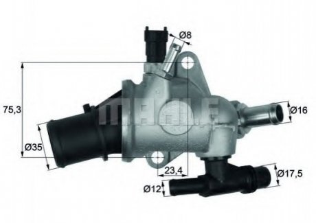Термостат, охолоджуюча рідина MAHLE / KNECHT TI 142 83