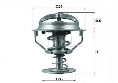 Термостат, охолоджуюча рідина MAHLE / KNECHT TX 164 82 D