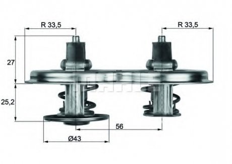 Термостат MH TX 33 D MAHLE / KNECHT TX 33D (фото 1)