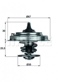 Термостат, охолоджуюча рідина MAHLE / KNECHT TX 34 87 D