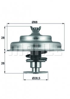 Термостат, охолоджуюча рідина MAHLE / KNECHT TX 75 80 D