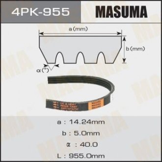 Ремінь поліклінової (4PK-955) MASUMA 4PK955 (фото 1)