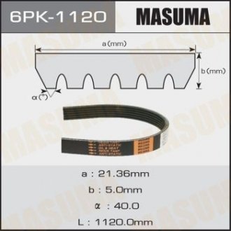 Ремень поликлиновой 6PK-1120 (6PK-1120) MASUMA 6PK1120 (фото 1)