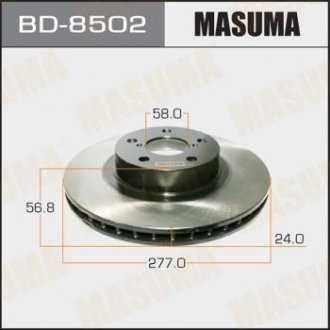 Диск тормозной передний (кратно 2) FORESTER/ S11 (BD-8502) MASUMA BD8502