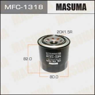 Фильтр масляный Kia, Hyundai, Mazda, MMC, Subaru, (83-) D=78.5mm, H=76mm, M20x1.5 (MFC-1318) MASUMA MFC1318