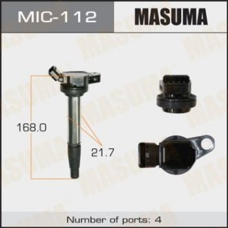 Катушка зажигания 1ZRFE, 2ZRFE, NZE14#.ZRE14#.NZE15#.NCP11# (MIC-112) MASUMA MIC112 (фото 1)