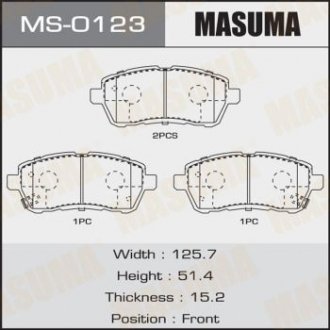 Колодки гальмівні (MS-0123) MASUMA MS0123