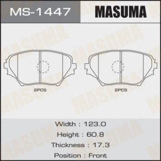 Колодки тормозные передн Toyota RAV 4 (00-05) (MS-1447) MASUMA MS1447