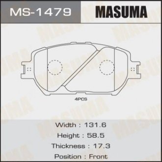 Колодки гальмівні передн (MS-1479) MASUMA MS1479