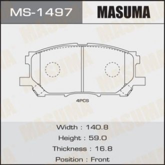 Колодки тормозные передн Lexus RX 300, 330, 350 (04-08) (MS-1497) MASUMA MS1497